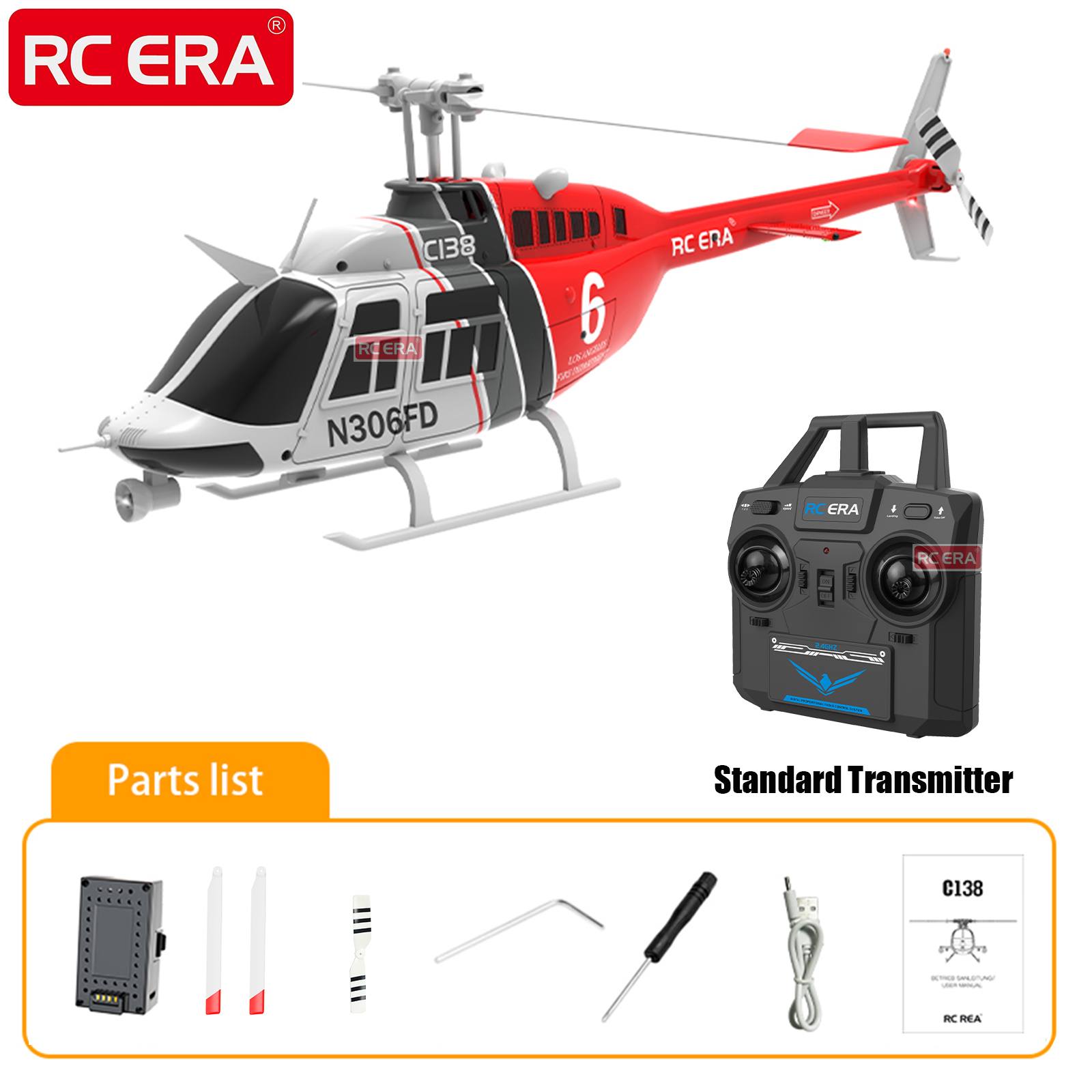 RC ERA C138 BELL 206 Jet Range - Rc Helicopter Gyro avis et prix
