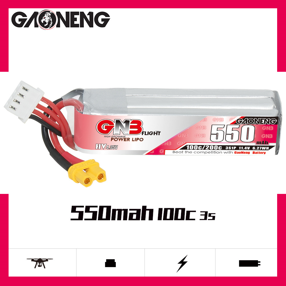GNB HV 11.4V 550mAh 100C/200C  - Rc Helicopter Coaxial avis et prix