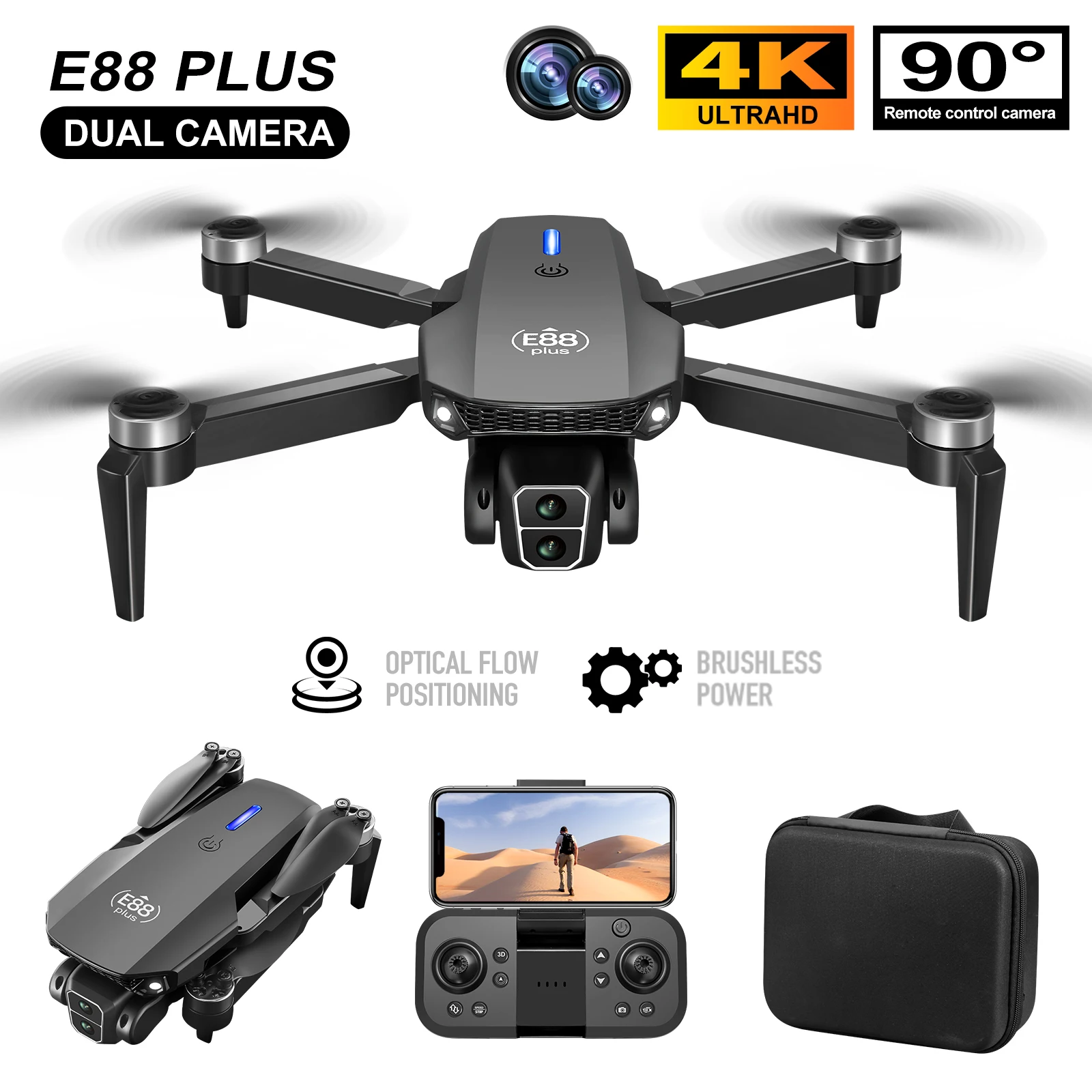 New E88 Plus Quadcopter Drone: - Rc Helicopter Electric avis et prix