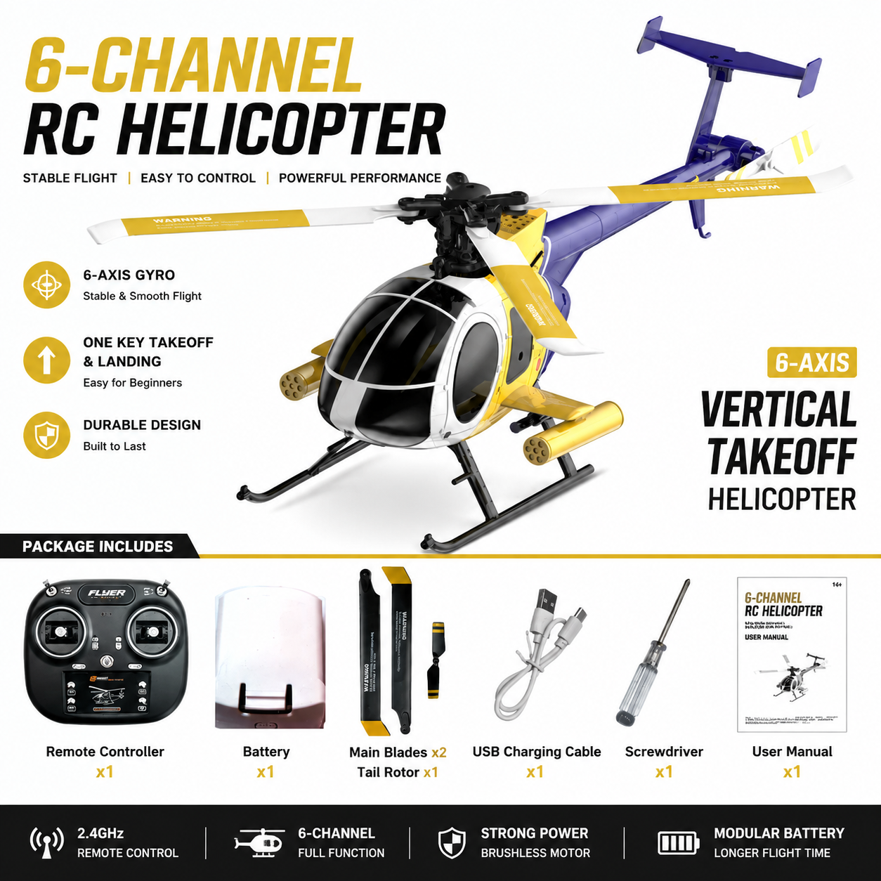 K300 6CH RC Helicopter Brushle - Rc Helicopter Gyro avis et prix