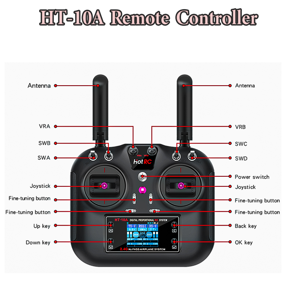 Hotrc HT-10A 2.4G 10CH Transmi - Rc Helicopter Remote Control avis et prix