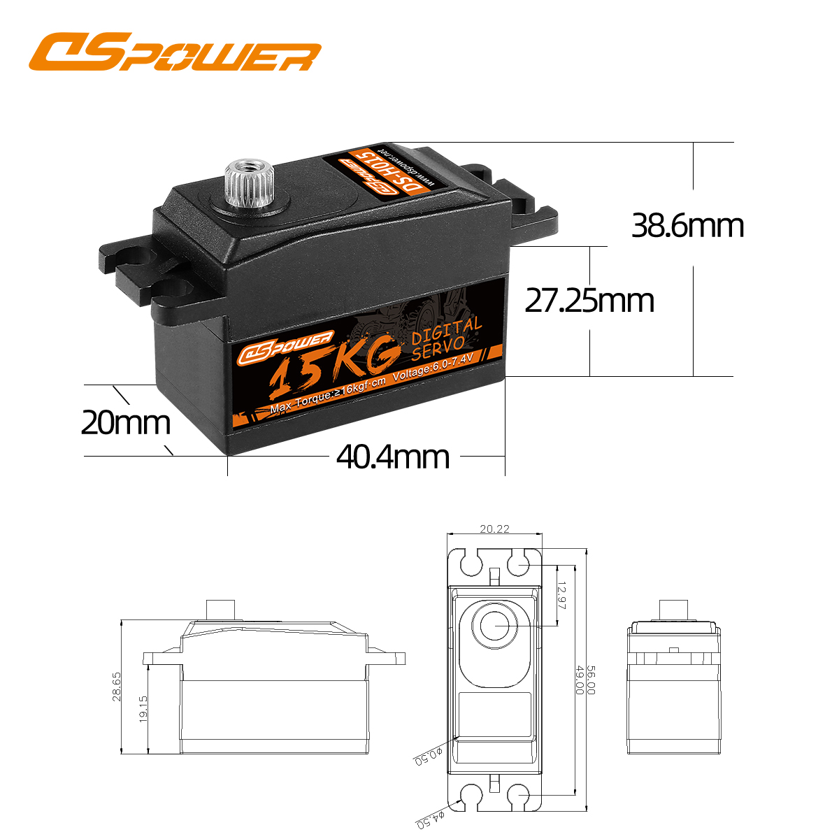 DSpower 15KG High Troque Metal - Rc Helicopter Motor avis et prix