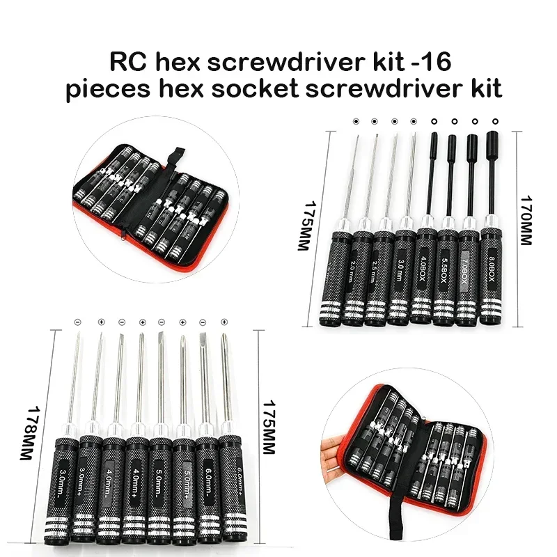 RC Hex Driver Set - 16pcs Hex  - Rc Helicopter Tool Kit avis et prix