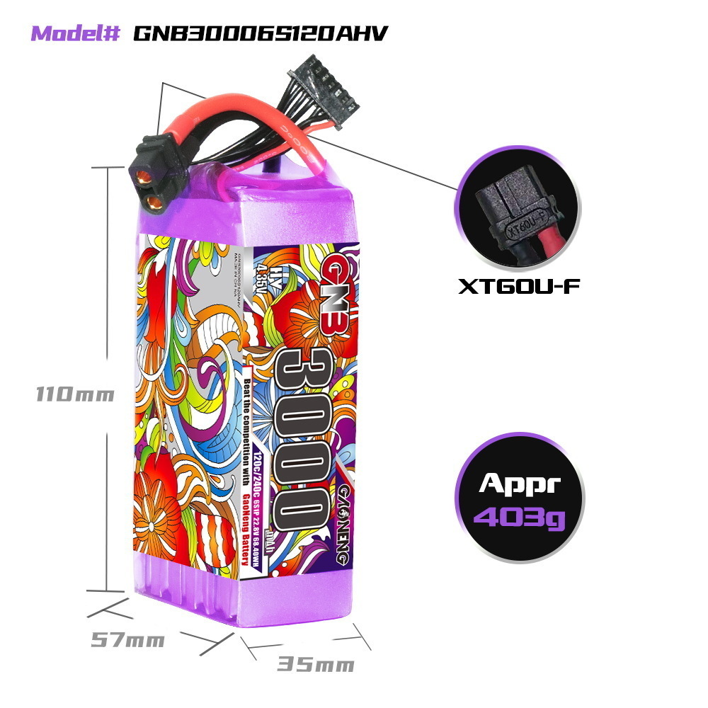 GNB Lipo Battery 6S 22.8V 3000 - Rc Helicopter Battery avis et prix
