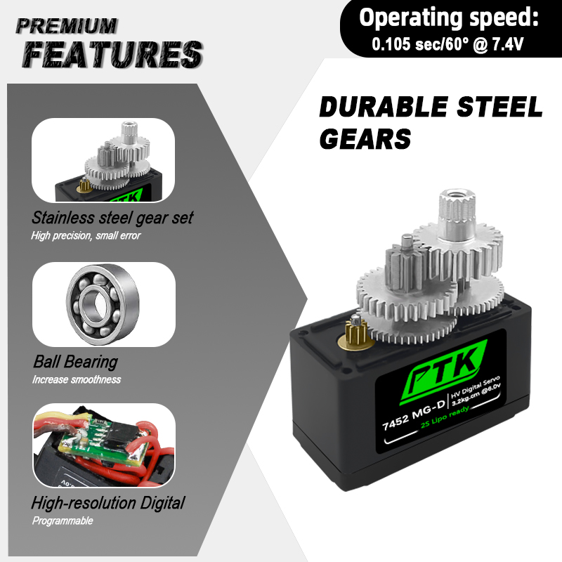 PTK 7452 MG-D 9g Digital Servo - Rc Helicopter Servo avis et prix